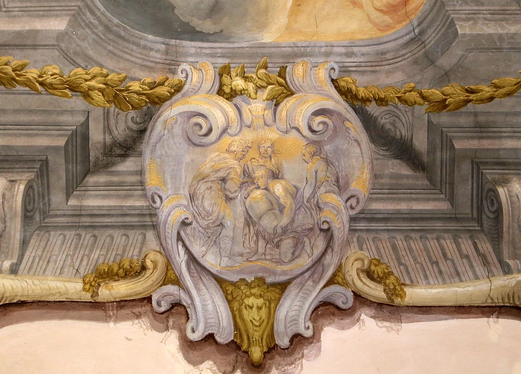 Palazzo Tolomei - Biffi, trionfo di Apollo e il sole, dettaglio